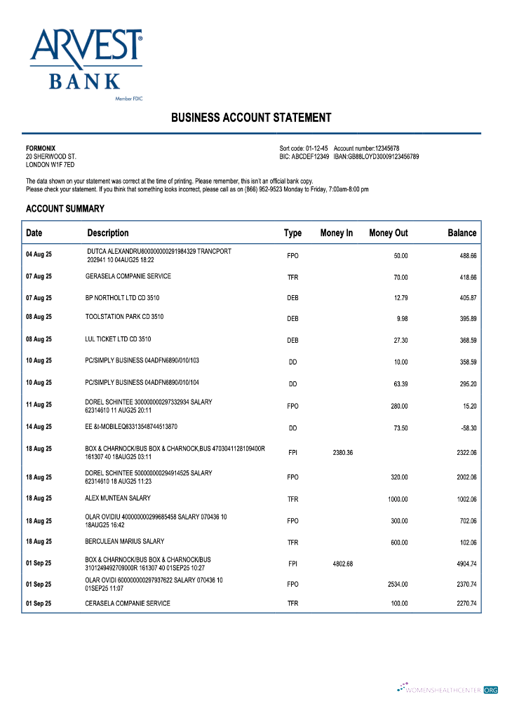 Download USA Arvest enterprise statement Word and PDF template Photoshop template